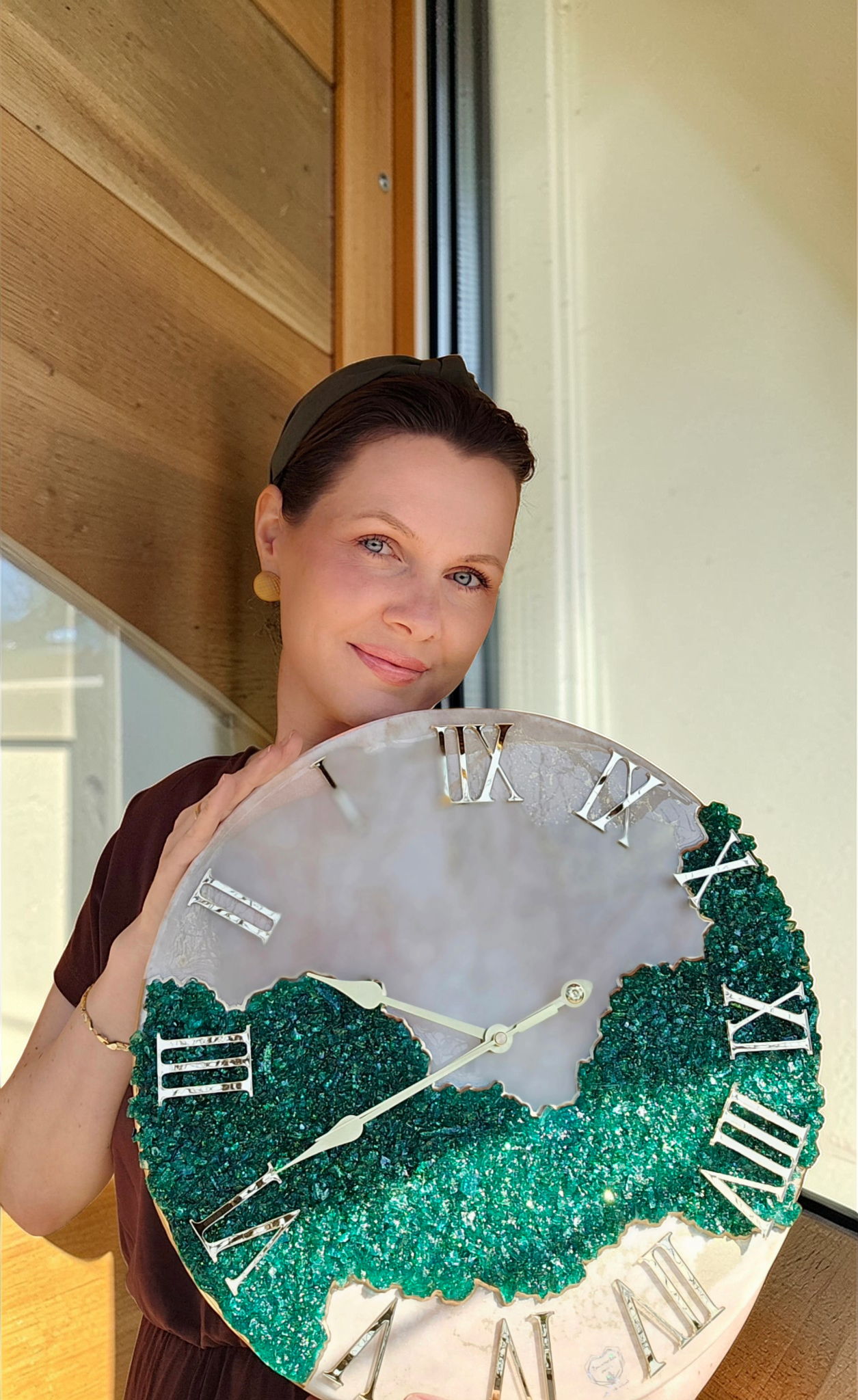 Ceas din rasina epoxidica luxury EMERALD